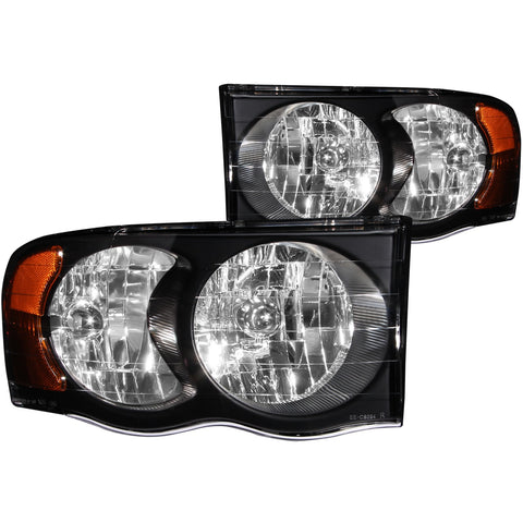 Anzo USA Crystal Headlight Set; Clear Lens; Black Housing; Pair;