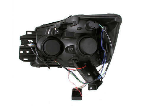 ANZO USA Projector Headlight Set w/Halo; Clear Lens; Black Housing; Pair; CCFL;