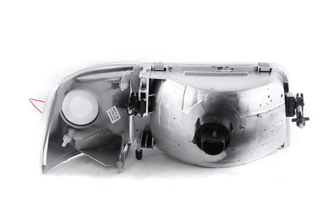 ANZO USA Crystal Headlight Set; Clear Lens; Chrome Housing; w/Corner Lights; Pair;