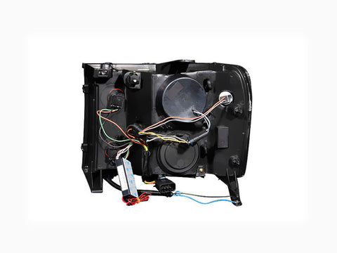 Anzo USA Projector Headlight Set w/Halo; Clear Lens; Black Housing; Pair; CCFL;