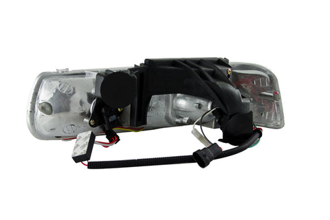 ANZO USA Projector Headlight Set w/Halo; Clear Lens; Black Housing; Pair;