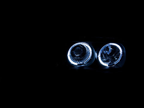 Anzo USA Projector Headlight Set w/Halo; Clear Lens; Black Housing; Pair;