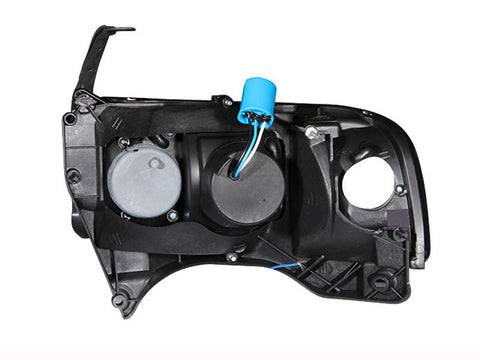 ANZO USA Crystal Headlight Set; Clear Lens; Black Housing; Pair; w/1 pc. LED;