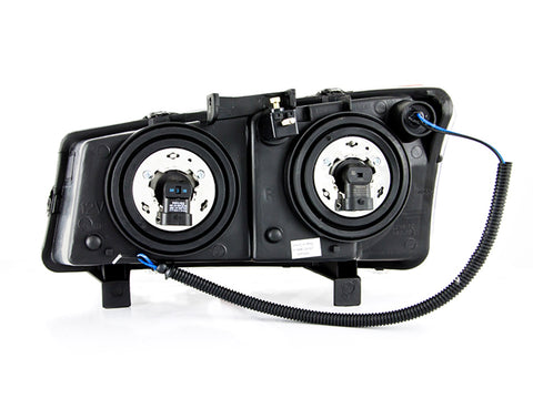Anzo USA Crystal Headlight Set w/Halo; Clear Lens; Black Housing; Pair;