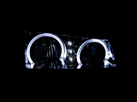 Anzo USA Crystal Headlight Set w/Halo; Clear Lens; Black Housing; Pair;