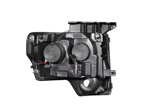 Anzo USA Projector Headlight Set; Clear Lens; Black Housing; Pair; w/U-Bar;