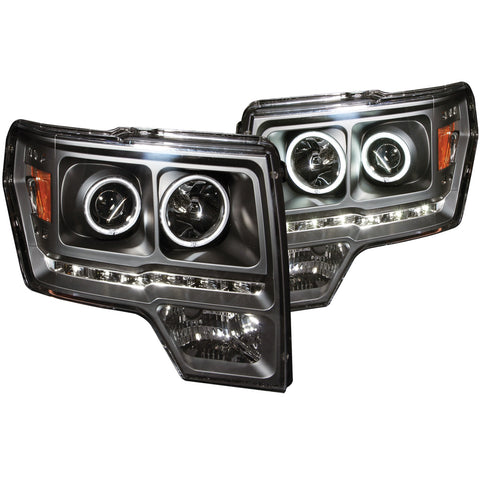 Anzo USA Projector Headlight Set w/Halo; Clear Lens; Black Housing; Pair; G2; CCFL;