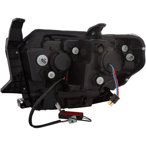 ANZO USA Projector Headlight Set; Clear Lens; Black Housing; Pair; w/U-Bar/DRL;