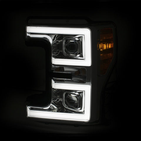 ANZO USA Projector Headlights w/ U-Bar Switchback Chrome w/ Amber