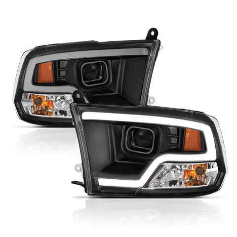 Anzo USA Projector Headlight Set; w/Plank Style Design; Black;