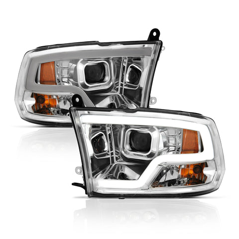 ANZO USA Projector Headlights Plank Style Design Chrome