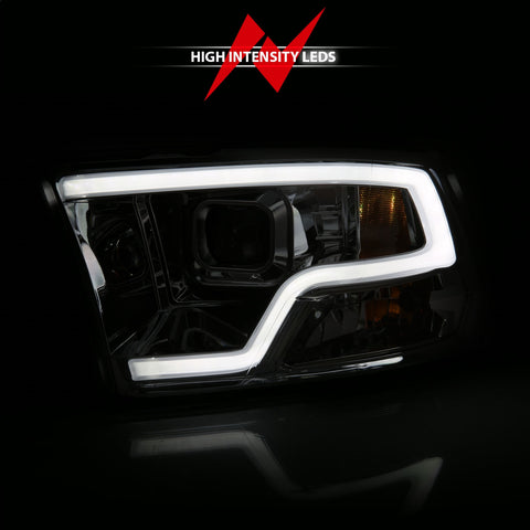 ANZO USA Projector Headlights Plank Style Design Chrome