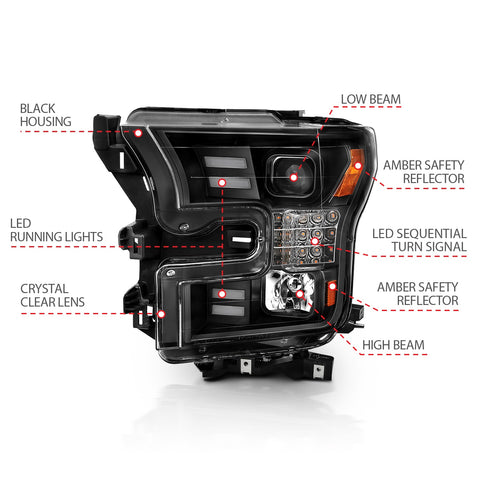Anzo USA Projector Headlight Set