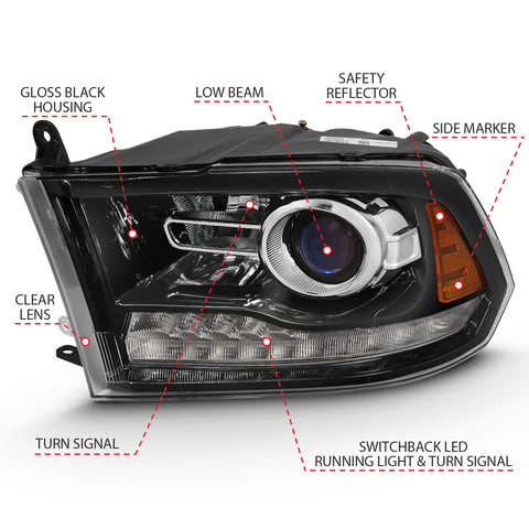 Anzo USA Projector Headlight Set w/Halo