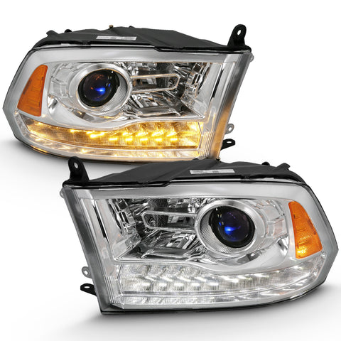 ANZO USA PROJECTOR PLANK STYLE SWITCHBACK H.L HALO CHROME AMBER (OE STYLE)