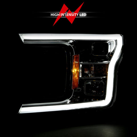 ANZO USA Projector Plank Style Headlight Chrome Amber (Without Switchback)