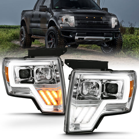 ANZO USA Projector Light Bar G4 Switchback Headlight Chrome Amber