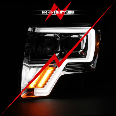 ANZO USA Projector Light Bar G4 Switchback Headlight Chrome Amber