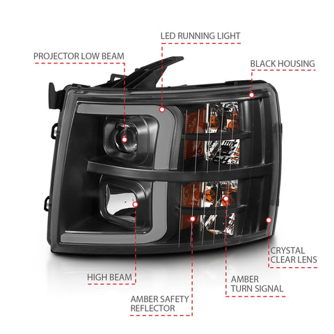 Anzo USA Projector Headlight Set