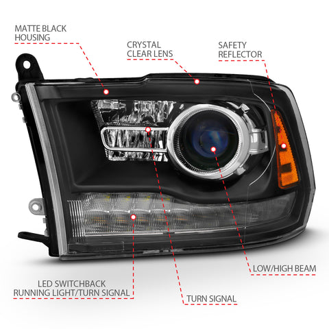 Anzo USA Projector Headlight Set w/Halo