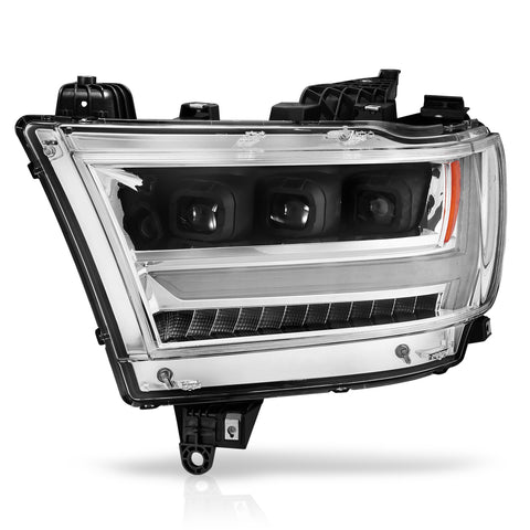 ANZO USA FULL LED PROJECTOR HEADLIGHTS CHROME AMBER (SEQUENTIAL SIGNAL) (LEFT SIDE)