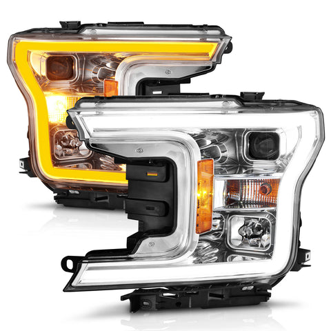 Anzo USA Projector Headlight Set; w/Plank Style Switchback; Chorme Housing; Pair;