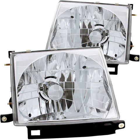 ANZO USA Crystal Headlight Set; Clear Lens; Chrome Housing; Pair;