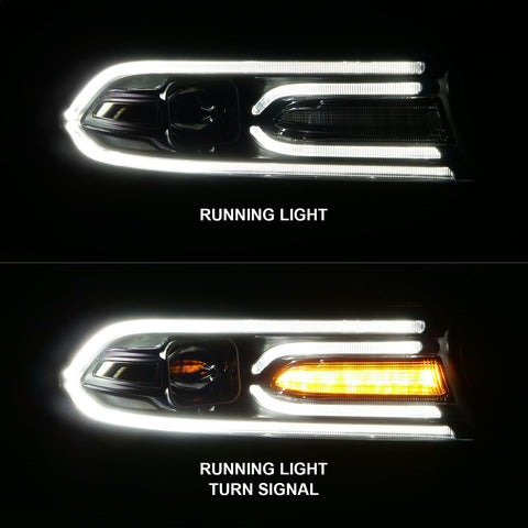 ANZO USA Projector Headlights; Plank Style; Black Housing; Clear Lens; Pair