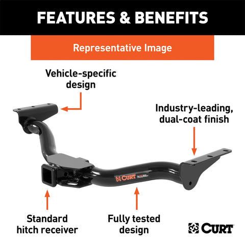 CURT Class 3 Trailer Hitch; 2in. Receiver; Select Ford F-250; F-350 Super Duty