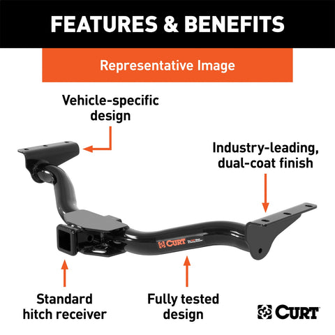 CURT Class 3 Hitch; 2in.; Select S10; S15; Sonoma; Hombre (Concealed Main Body)