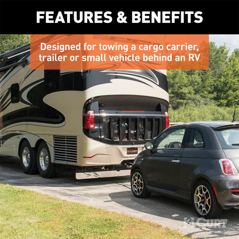 CURT Adjustable RV Trailer Hitch; 2in. Receiver (Up to 51in. Frames; 2in. Drop)