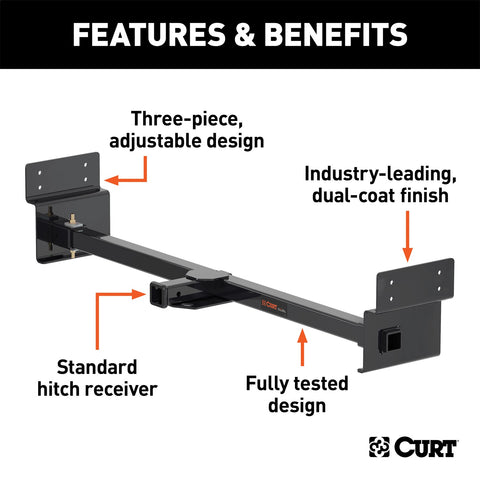 CURT Adjustable RV Trailer Hitch; 2in. Receiver (Up to 72in. Frames)