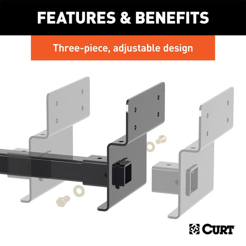 CURT Adjustable RV Trailer Hitch; 2in. Receiver (Up to 72in. Frames)