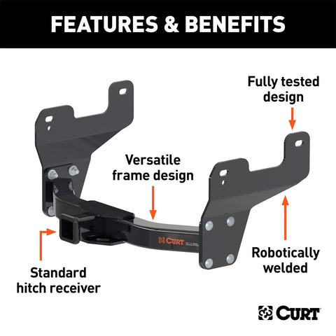 CURT Class 3 Multi-Fit Trailer Hitch with 2in. Receiver; Select Ford F-150
