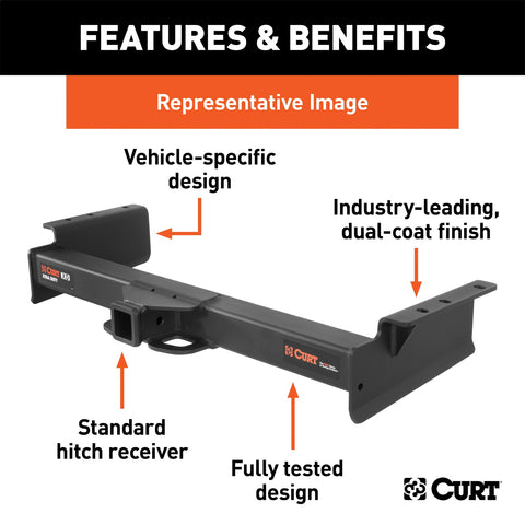 CURT Xtra Duty Class 5 Hitch; 2in. Receiver; Select Chevrolet; GMC; Dodge; Ram Trucks