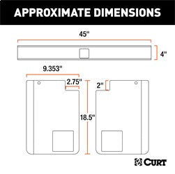 CURT Universal Weld-On Trailer Hitch; 2in. Receiver (18in. to 43in. Frames; 11-1/2in.