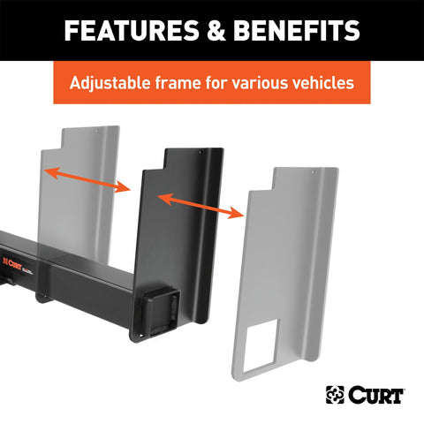 CURT Universal Weld-On Trailer Hitch; 2in. Receiver (18in. to 43in. Frames; 11-1/2in.