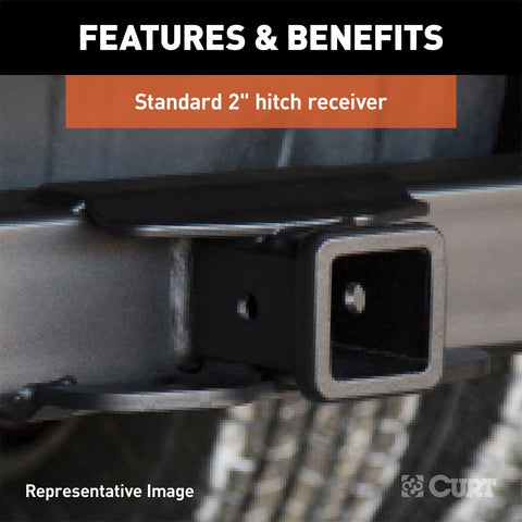 CURT Universal Weld-On Trailer Hitch; 2in. Receiver (18in. to 43in. Frames; 11-1/2in.