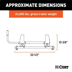 CURT Puck System 5th Wheel Roller; 24K; Select Ford F-250; F-350; 6.75ft. Bed