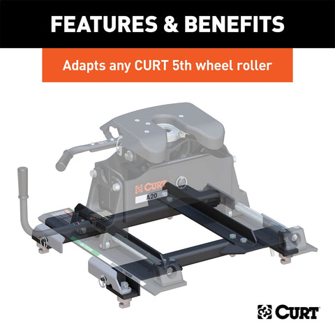 CURT Puck System 5th Wheel Roller Adapter; 20K; Select Silverado; Sierra; 6.5ft. Bed