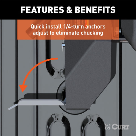 CURT Puck System 5th Wheel Legs; Select Silverado; Sierra 2500; 3500 HD; 8ft. Bed; 25