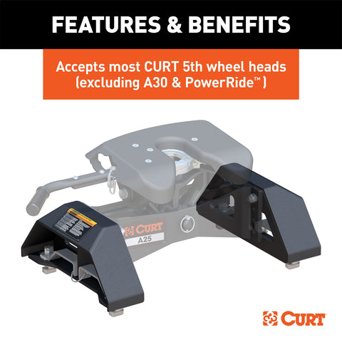 CURT Puck System 5th Wheel Legs; Select Silverado; Sierra 2500; 3500 HD; 8ft. Bed; 25