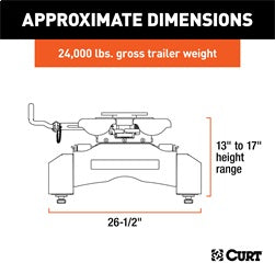 CURT Q24 5th Wheel Hitch; Select Silverado; Sierra 2500; 3500 HD; 8ft. Bed Puck Syste