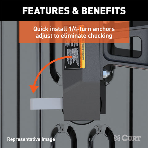 CURT Q24 5th Wheel Hitch; Select Silverado; Sierra 2500; 3500 HD; 8ft. Bed Puck Syste