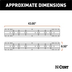 CURT CURT 16104 Industry-Standard 5th Wheel Hitch Rails; Gloss Black; 25;000 Pounds