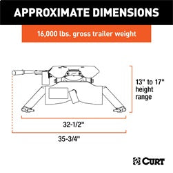 CURT CURT 16120 A16 5th Wheel Hitch; 16;000 lbs