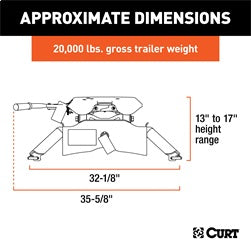 CURT CURT 16140 A20 5th Wheel Hitch; 20;000 lbs