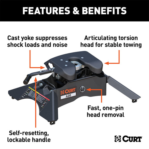 CURT CURT 16140 A20 5th Wheel Hitch; 20;000 lbs