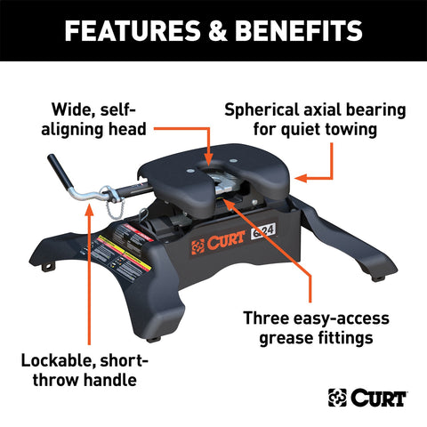 CURT CURT 16245 Q24 5th Wheel Hitch; 24;000 lbs