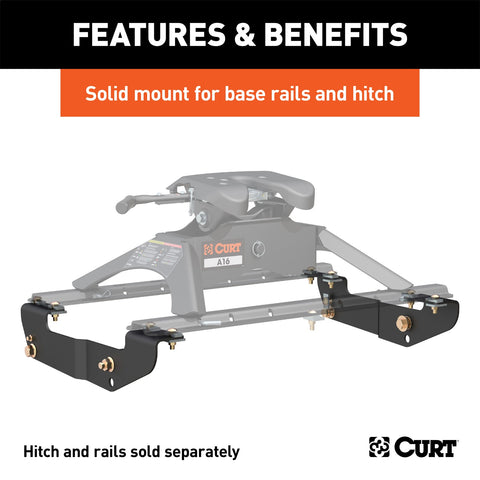 CURT Custom 5th Wheel Brackets; Select Silverado; Sierra 1500; 2500; 3500; HD